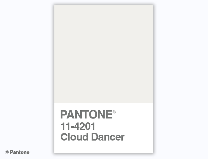 Pantone Cloud Dancer couleur de l'année 2026