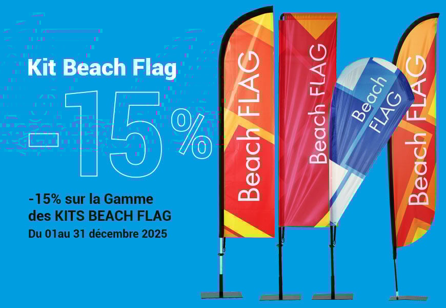 Beachflag oriflamme en promo