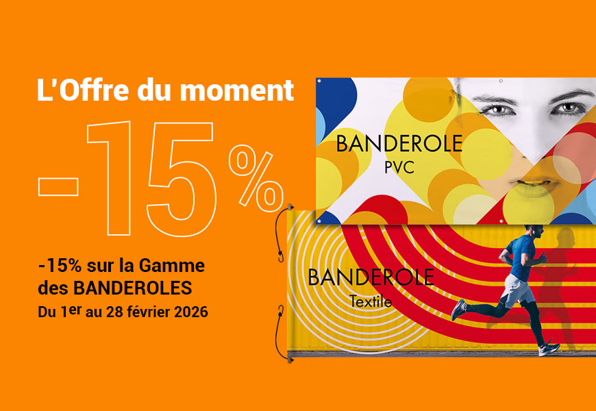 Promo banderole personnalisée imprimée fabriquée en France