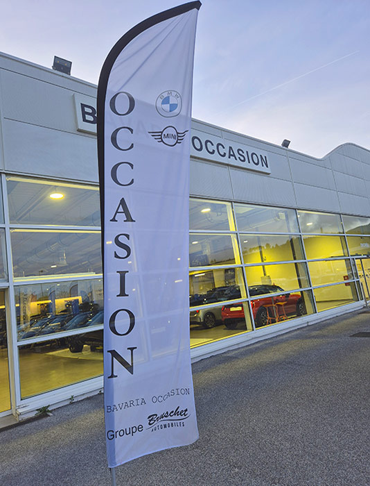 Beach flag concession automobile