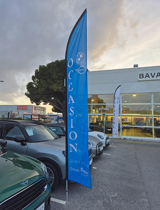 Beach flag concession automobile OCCASION