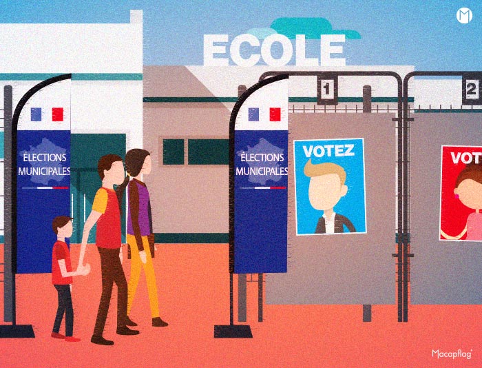Affichage élections municipales bureau de vote