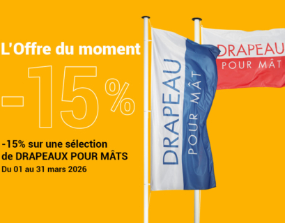Promo drapeau publicitaire personnalisé pour mât
