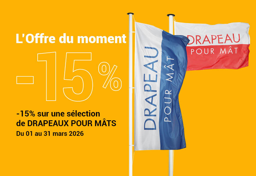 Promo drapeau publicitaire personnalisé pour mât